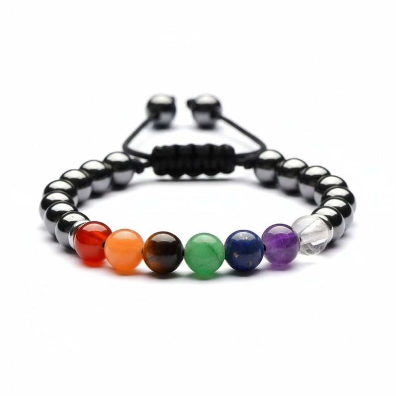7-chakra-hematite-bracelet-for-wellness-balance-image-1-1767065765606.jpg 7 Chakra Hematite Bracelet - Promote Wellness - Professional Photo