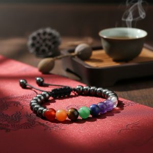 7 Chakra Hematite Bracelet - Promote Wellness - Professional Photo