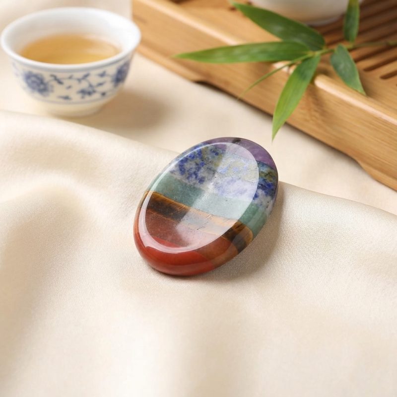7 Chakra Worry Stone - For Anxiety & Stress - Professional Photo