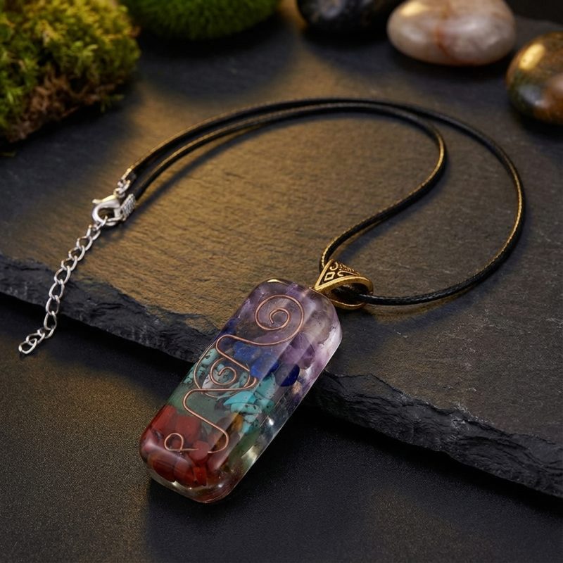 7 Chakra Orgone Necklace - Energy Healing & EMF Protection - Professional Photo