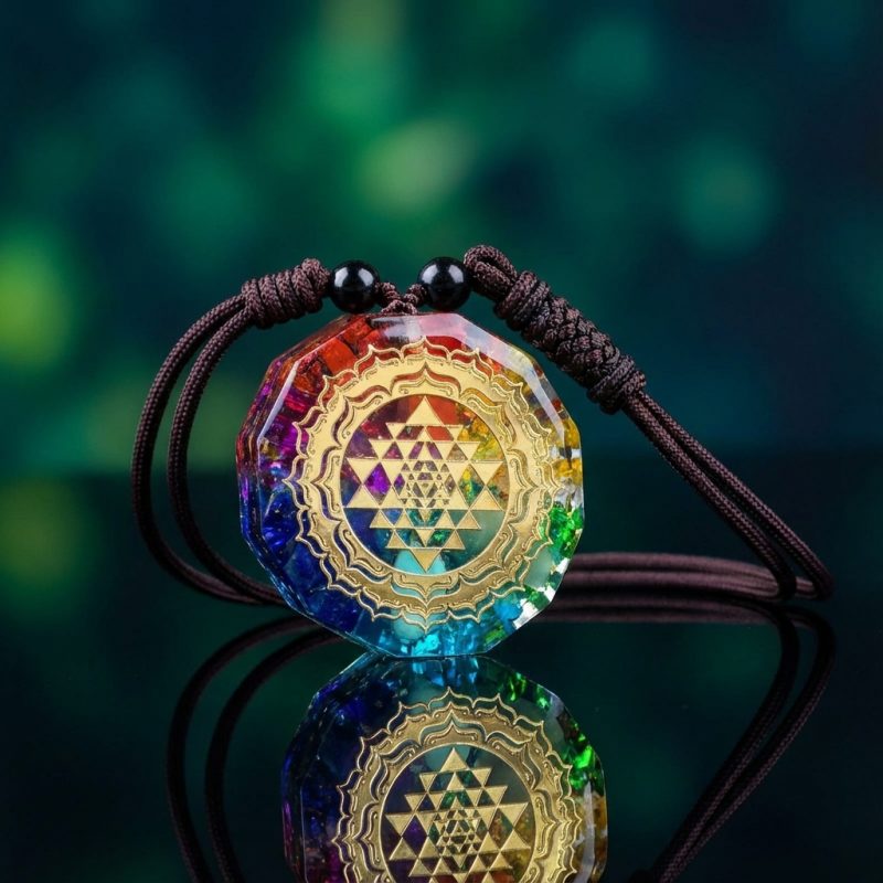 Chakra Orgonite Necklace - Balances Orgone Energy & EMF Protection - Professional Photo