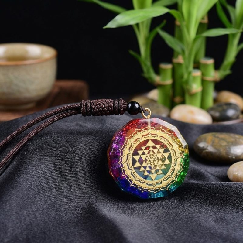 Chakra Orgonite Necklace - Balances Orgone Energy & EMF Protection - Professional Photo