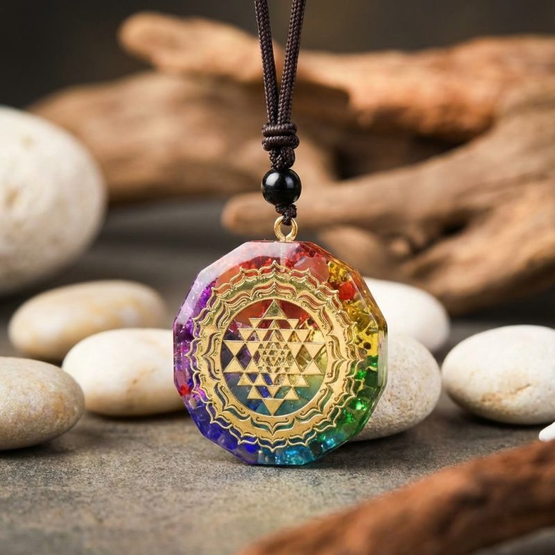 Chakra Orgonite Necklace - Balances Orgone Energy & EMF Protection - Professional Photo