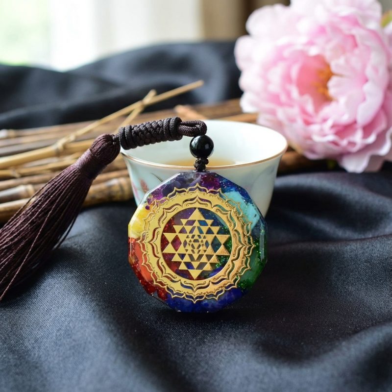 Chakra Orgonite Necklace - Balances Orgone Energy & EMF Protection - Professional Photo