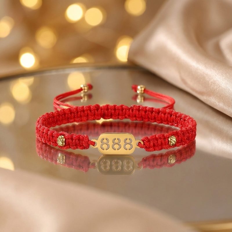 888 Wealth Luck Angel Number Bracelet - Professional Photo