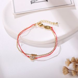 Red String Lucky Clover Bracelet - Professional Photo