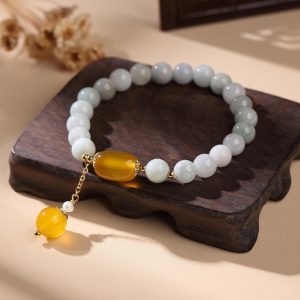 White Jade Longevity Bracelet - Professional Photo
