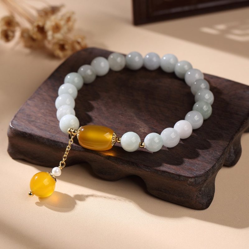 White Jade Longevity Bracelet - Professional Photo