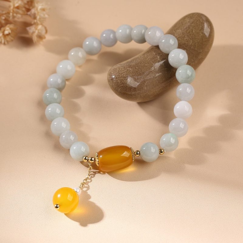 White Jade Longevity Bracelet - Professional Photo