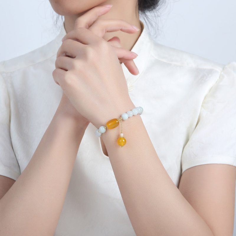 White Jade Longevity Bracelet - Professional Photo