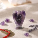 Amethyst Guardian Angel Statue - Crystal Angel Ornament - Professional Photo