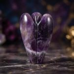 Amethyst Guardian Angel Statue - Crystal Angel Ornament - Professional Photo