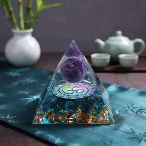 Amethyst Orgonite Pyramid - Orgone Energy Generator - Professional Photo
