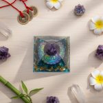 Amethyst Orgonite Pyramid - Orgone Energy Generator - Professional Photo
