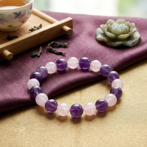 Gratitude Bracelet – Amethyst, Rose Quartz - Professional Photo