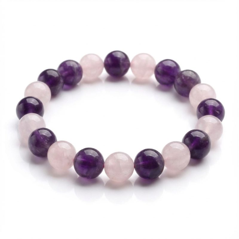 Gratitude Bracelet – Amethyst, Rose Quartz - Professional Photo