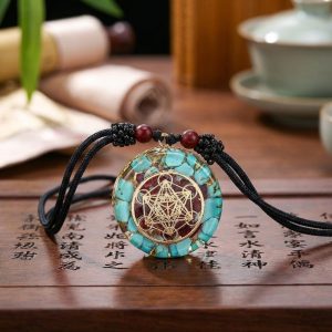 Archangel Metatron Orgonite Pendant - Turquoise Necklace - Professional Photo