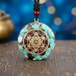 Archangel Metatron Orgonite Pendant - Turquoise Necklace - Professional Photo