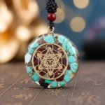 Archangel Metatron Orgonite Pendant - Turquoise Necklace - Professional Photo