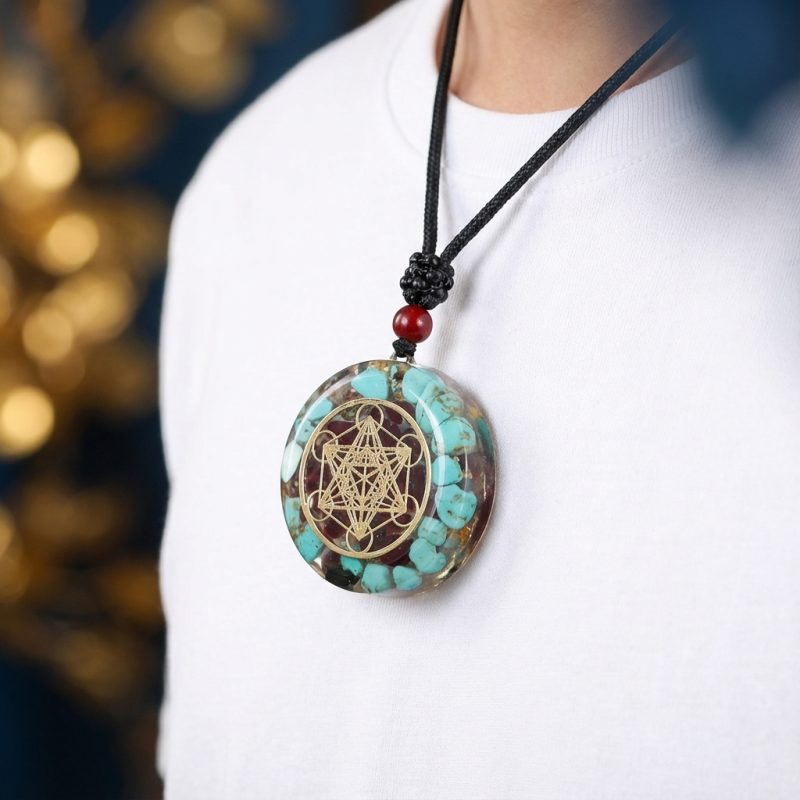 Archangel Metatron Orgonite Pendant - Turquoise Necklace - Professional Photo