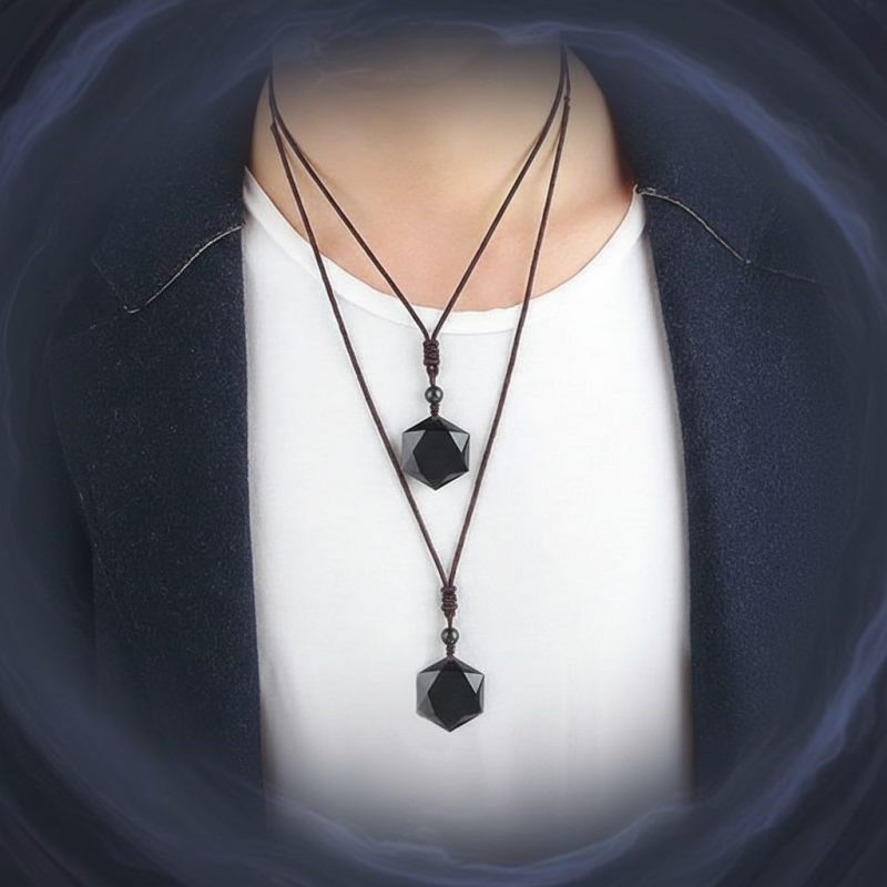 Black Obsidian Talisman - Necklace for Protection - Professional Photo