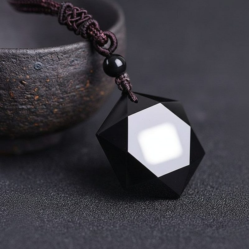 Black Obsidian Talisman - Necklace for Protection - Professional Photo