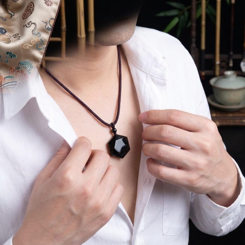 Black Obsidian Talisman - Necklace for Protection - Professional Photo