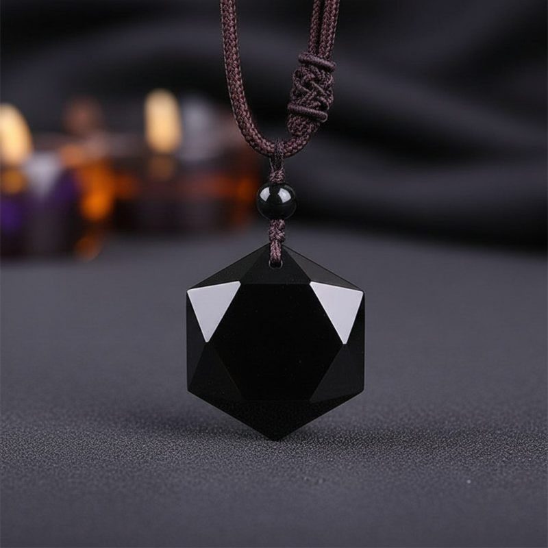 Black Obsidian Talisman - Necklace for Protection - Professional Photo
