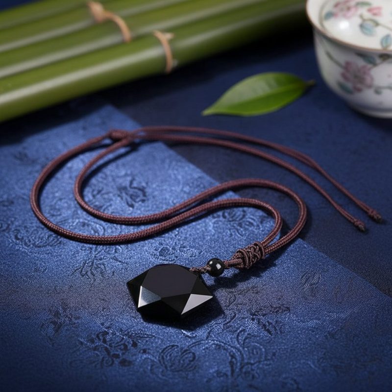 Black Obsidian Talisman - Necklace for Protection - Professional Photo