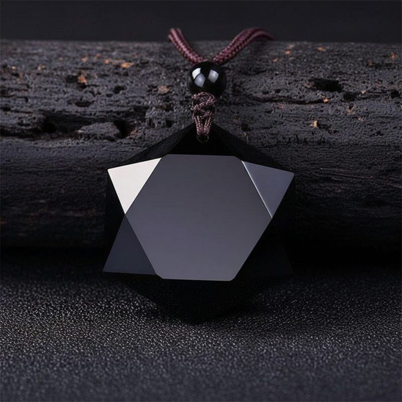 Black Obsidian Talisman - Necklace for Protection - Professional Photo