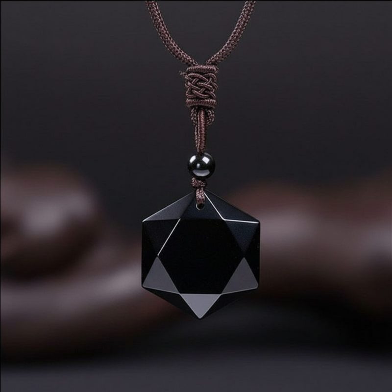 Black Obsidian Talisman - Necklace for Protection - Professional Photo