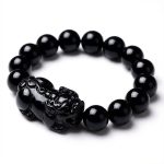 Black Obsidian Pixiu Bracelet - Wealth Protection - Professional Photo