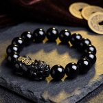 Black Obsidian Pixiu Bracelet - Wealth Protection - Professional Photo