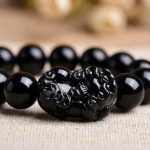 Black Obsidian Pixiu Bracelet - Wealth Protection - Professional Photo