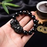 Black Obsidian Pixiu Bracelet - Wealth Protection - Professional Photo