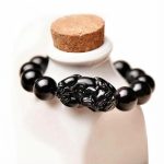 Black Obsidian Pixiu Bracelet - Wealth Protection - Professional Photo