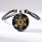 Black Tourmaline Metatron’s Cube Orgonite Protection Necklace - Professional Photo