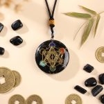 Black Tourmaline Metatron’s Cube Orgonite Protection Necklace - Professional Photo