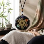 Black Tourmaline Metatron’s Cube Orgonite Protection Necklace - Professional Photo
