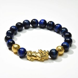 Blue Tiger Eye Pixiu Bracelet - Wealth & Confidence - Professional Photo