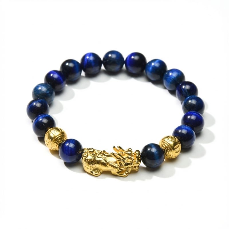 Blue Tiger Eye Pixiu Bracelet - Wealth & Confidence - Professional Photo