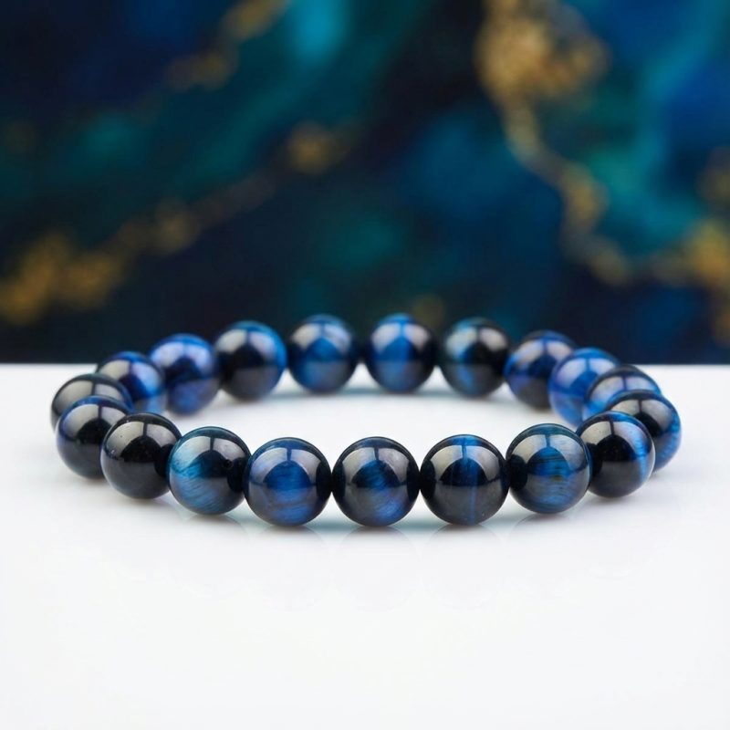 Blue Tiger’s Eye Bracelet - Confidence & Creativity - Professional Photo