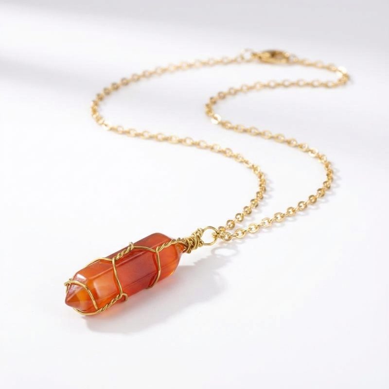 Carnelian Necklace - Boost Vitality, Creativity, Self-Confidence - Professional Photo
