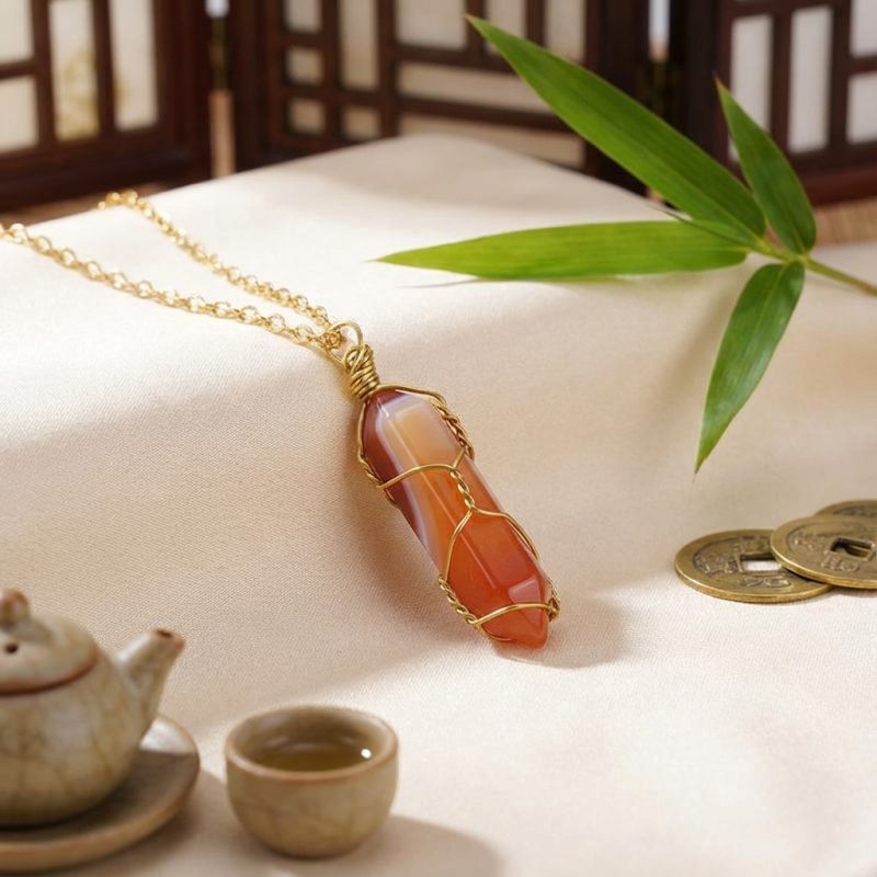 Carnelian Necklace - Boost Vitality, Creativity, Self-Confidence - Professional Photo