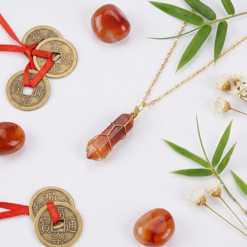 Carnelian Necklace - Boost Vitality, Creativity, Self-Confidence - Professional Photo