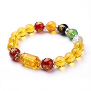 Citrine the God of Wealth Bracelet & The 5 Element Crystals - Professional Photo