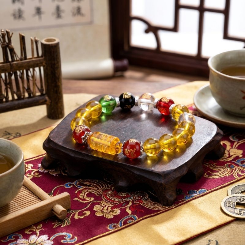 Citrine the God of Wealth Bracelet & The 5 Element Crystals - Professional Photo