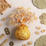 Citrine Money Tree for Prosperity - Feng Shui Gemstone Ornament - Professional Photo