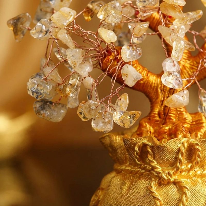 Citrine Money Tree for Prosperity - Feng Shui Gemstone Ornament - Professional Photo