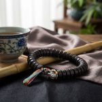 Coconut Shell Beads Bracelet with Engraved Mantra - Professional Photo